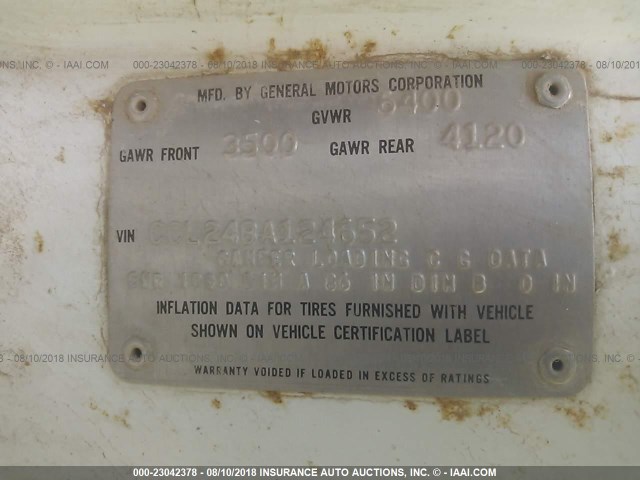 CCL248A124652 - 1978 CHEVROLET K20 WHITE photo 9