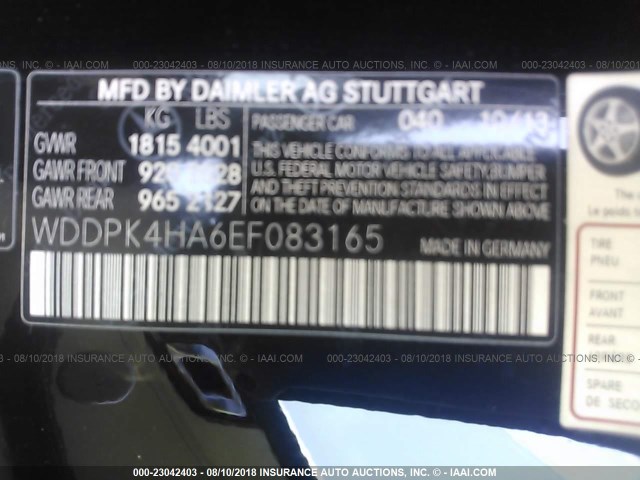 WDDPK4HA6EF083165 - 2014 MERCEDES-BENZ SLK 250 BLACK photo 9