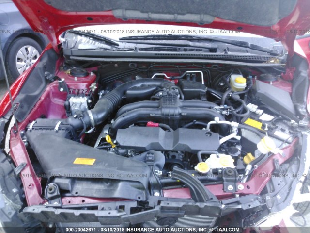 JF2GPABC7G8290418 - 2016 SUBARU CROSSTREK PREMIUM წითელი ფოტო 10