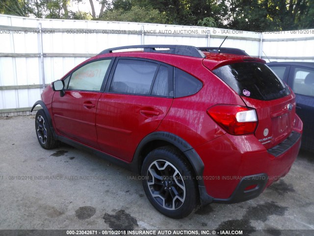 JF2GPABC7G8290418 - 2016 SUBARU CROSSTREK PREMIUM წითელი ფოტო 3