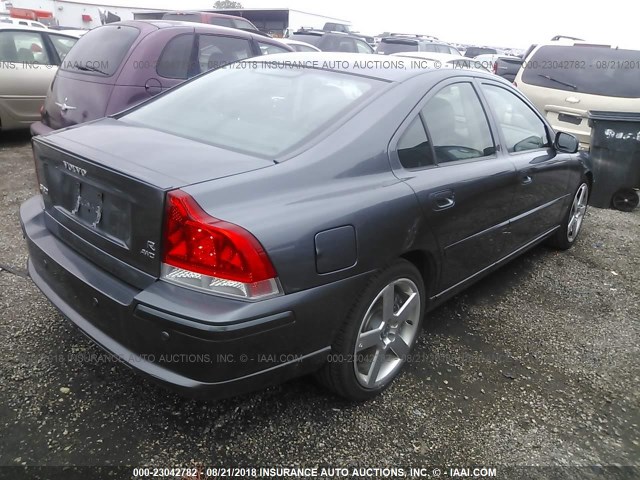 YV1RH527272639190 - 2007 VOLVO S60 R GRAY photo 4