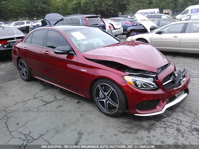 55SWF6EB2JU254820 - 2018 MERCEDES-BENZ C 43 4MATIC AMG RED photo 1