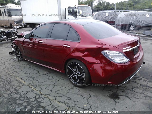 55SWF6EB2JU254820 - 2018 MERCEDES-BENZ C 43 4MATIC AMG RED photo 3