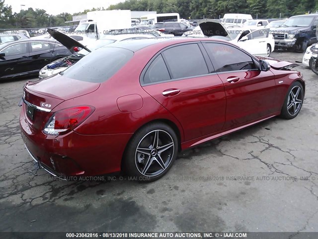 55SWF6EB2JU254820 - 2018 MERCEDES-BENZ C 43 4MATIC AMG RED photo 4