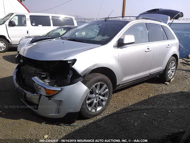 2FMDK4KC5BBA57463 - 2011 FORD EDGE LIMITED SILVER photo 2