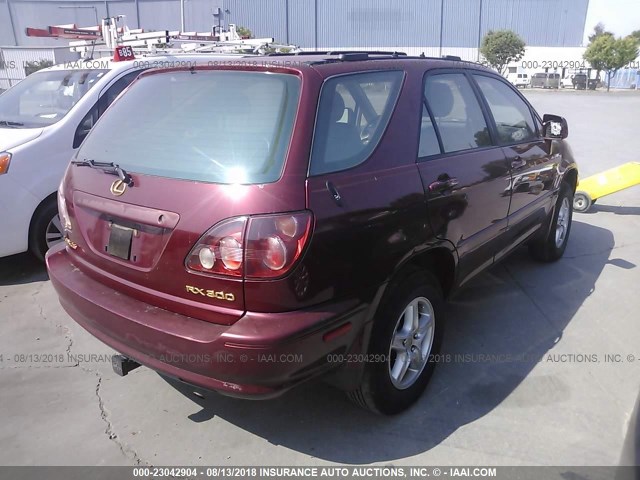 JT6HF10U5X0013547 - 1999 LEXUS RX 300 BURGUNDY photo 4