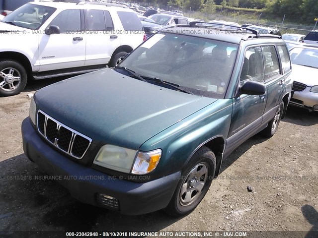 JF1SF63551H737401 - 2001 SUBARU FORESTER L GREEN photo 2