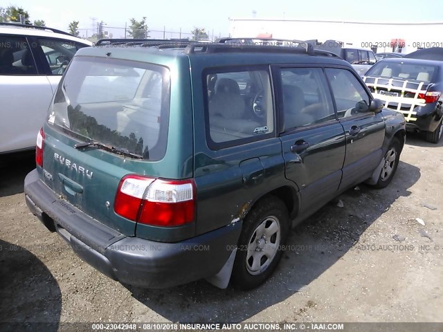 JF1SF63551H737401 - 2001 SUBARU FORESTER L GREEN photo 4