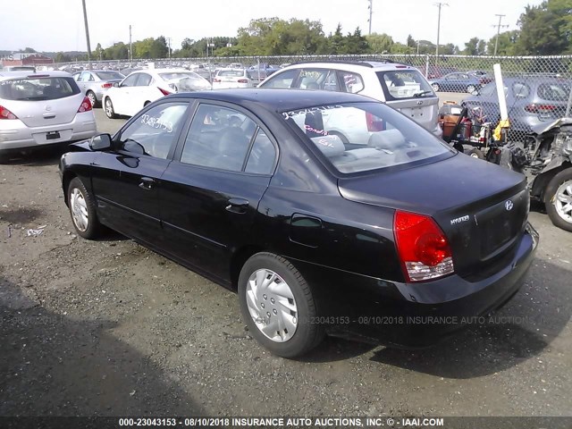 KMHDN46D54U849491 - 2004 HYUNDAI ELANTRA BLACK photo 3