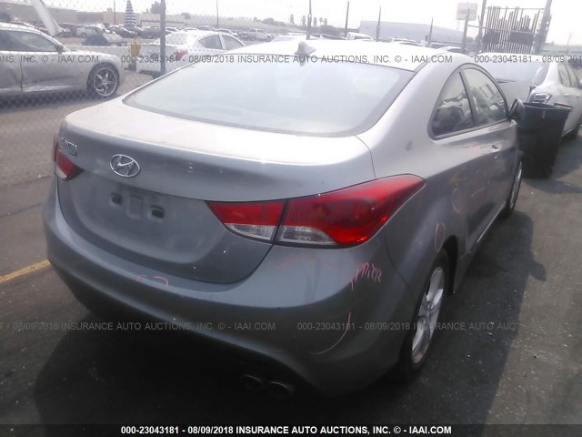 KMHDH6AE5DU014347 - 2013 HYUNDAI ELANTRA COUPE GS/SE GRAY photo 4