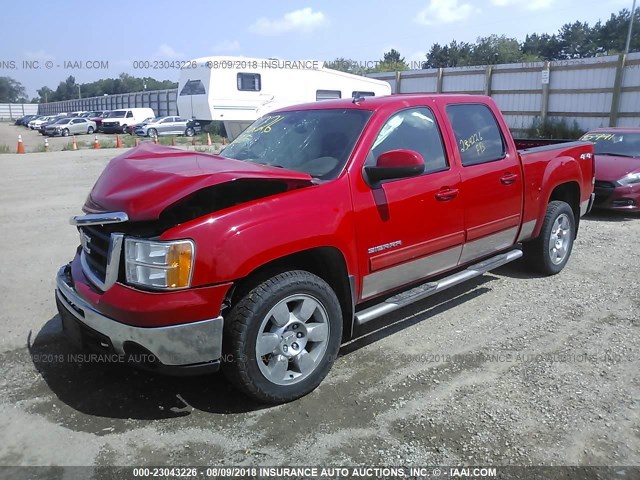 3GTP2WE30BG275249 - 2011 GMC SIERRA K1500 SLT RED photo 2