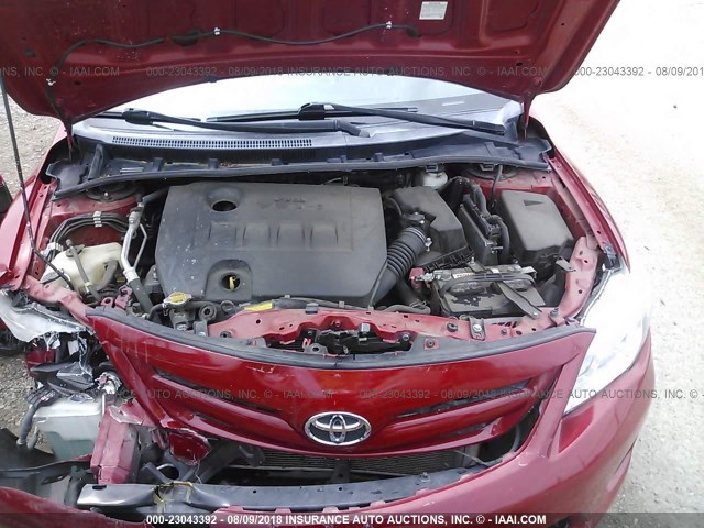 2T1BU4EE6CC782579 - 2012 TOYOTA COROLLA S/LE RED photo 10