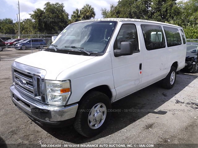 1FBSS3BL0ADA25345 - 2010 FORD ECONOLINE E350 SUPER DUTY WAGON WHITE photo 2