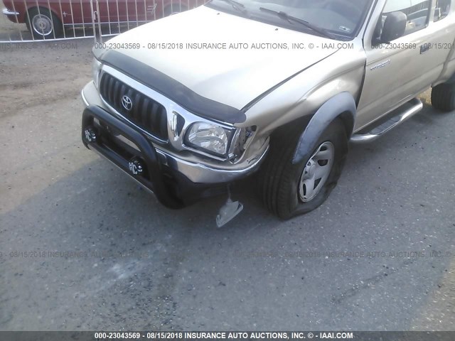 5TEWN72N21Z878835 - 2001 TOYOTA TACOMA XTRACAB GOLD photo 6