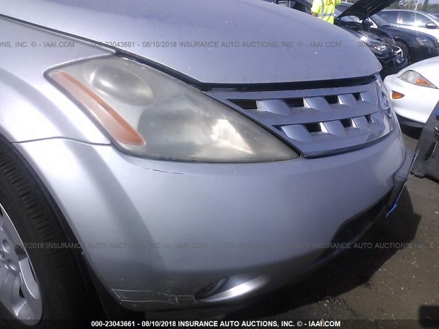 JN8AZ08T24W209210 - 2004 NISSAN MURANO SL/SE SILVER photo 6