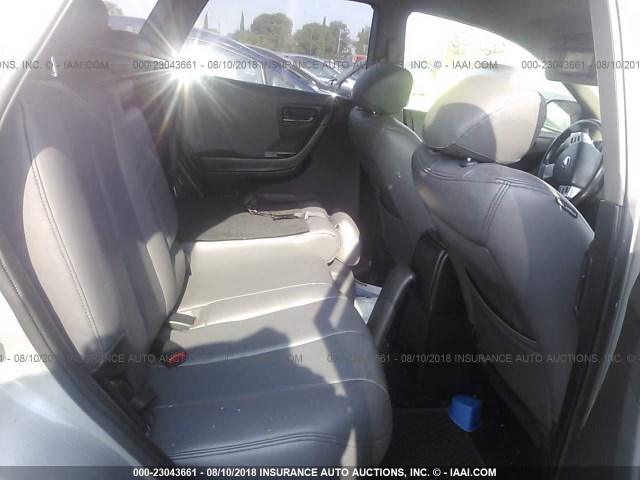 JN8AZ08T24W209210 - 2004 NISSAN MURANO SL/SE SILVER photo 8