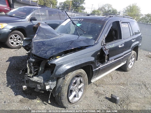 1J8GW68J64C141097 - 2004 JEEP GRAND CHEROKEE OVERLAND BLACK photo 2