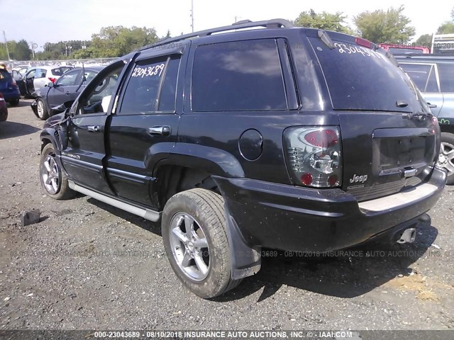 1J8GW68J64C141097 - 2004 JEEP GRAND CHEROKEE OVERLAND BLACK photo 3