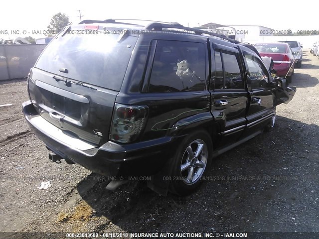 1J8GW68J64C141097 - 2004 JEEP GRAND CHEROKEE OVERLAND BLACK photo 4