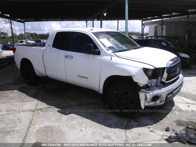 5TFRM5F12AX013835 - 2010 TOYOTA TUNDRA DOUBLE CAB SR5 WHITE photo 1