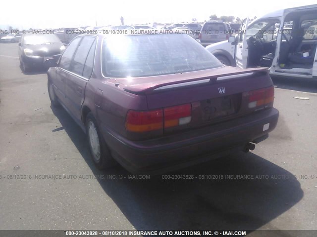 JHMCB7575NC029472 - 1992 HONDA ACCORD EX/EX-R BURGUNDY photo 3