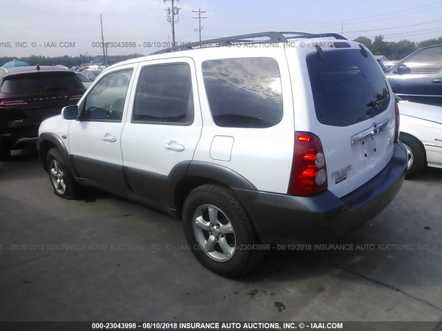 4F2YZ94105KM01463 - 2005 MAZDA TRIBUTE S WHITE photo 3