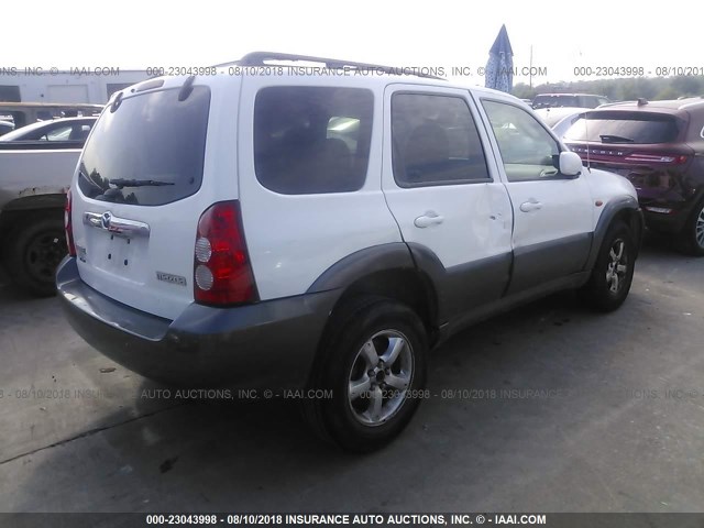 4F2YZ94105KM01463 - 2005 MAZDA TRIBUTE S WHITE photo 4