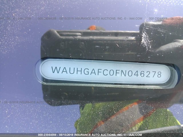 WAUHGAFC0FN046278 - 2015 AUDI A6 PRESTIGE თეთრი ფოტო 9