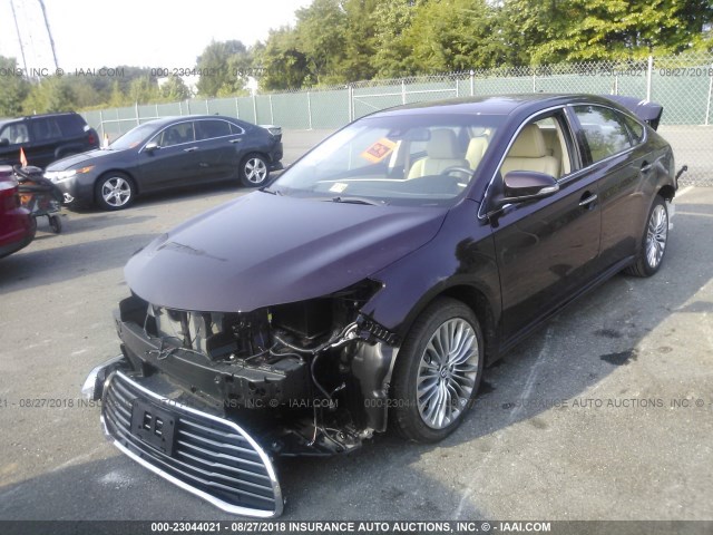 4T1BK1EB5JU273427 - 2018 TOYOTA AVALON XLE PLUS/PREMIUM/TOUR/LTD BURGUNDY photo 2