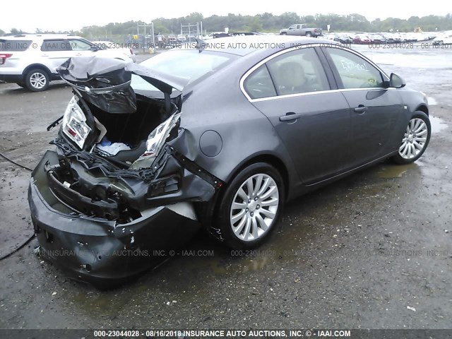 W04GW5EV9B1096328 - 2011 BUICK REGAL CXL GRAY photo 4