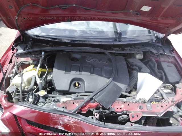 2T1BU4EE1BC544704 - 2011 TOYOTA COROLLA S/LE RED photo 10