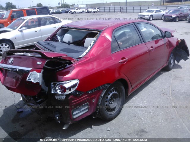 2T1BU4EE1BC544704 - 2011 TOYOTA COROLLA S/LE RED photo 4