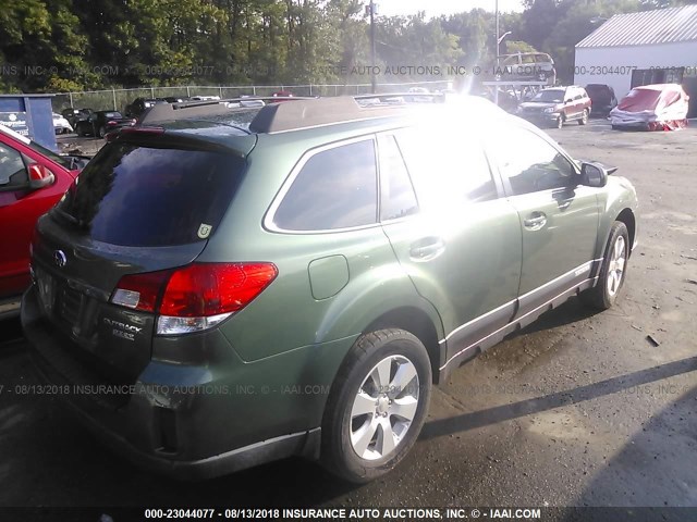 4S4BRBCC3A3360553 - 2010 SUBARU OUTBACK 2.5I PREMIUM GREEN photo 4