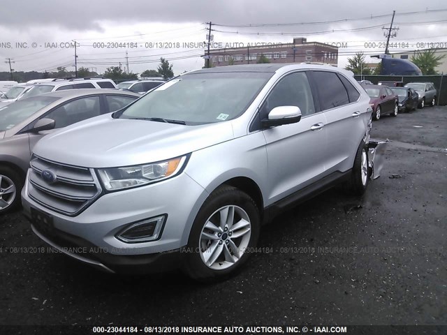 2FMTK4J8XFBC18713 - 2015 FORD EDGE SEL SILVER photo 2