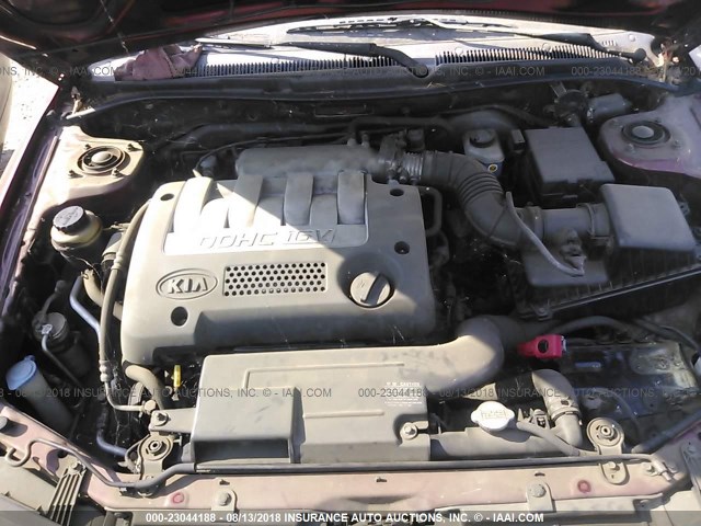 KNAFB161825087403 - 2002 KIA SPECTRA GS/GSX BURGUNDY photo 10