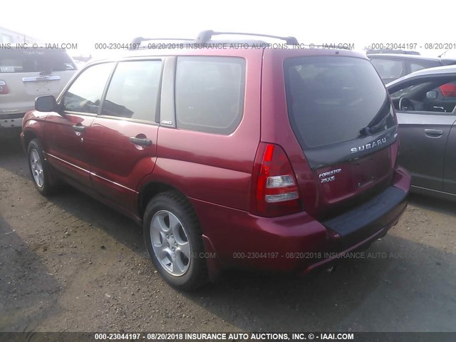 JF1SG65663G717220 - 2003 SUBARU FORESTER 2.5XS BURGUNDY photo 3