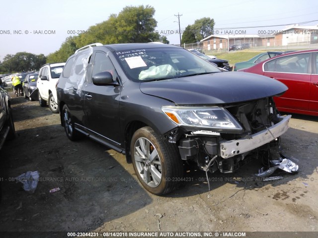 5N1AR2MN6EC650822 - 2014 NISSAN PATHFINDER S/SV/SL/PLATINUM GRAY photo 1