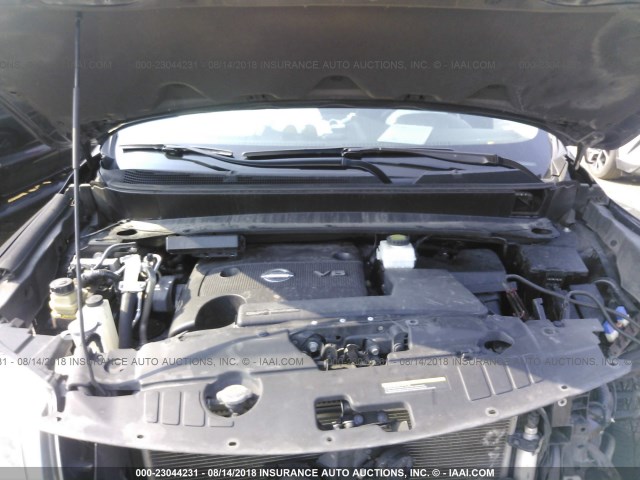 5N1AR2MN6EC650822 - 2014 NISSAN PATHFINDER S/SV/SL/PLATINUM GRAY photo 10