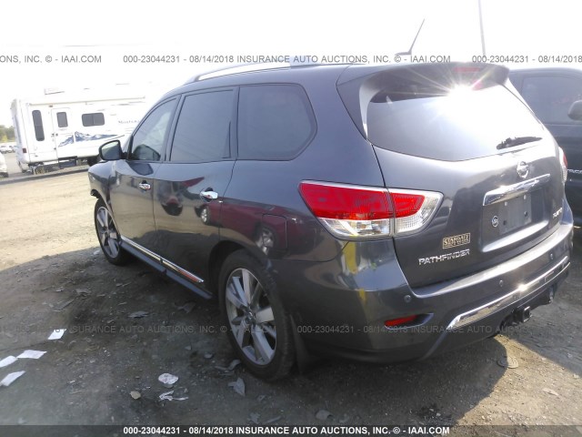5N1AR2MN6EC650822 - 2014 NISSAN PATHFINDER S/SV/SL/PLATINUM GRAY photo 3