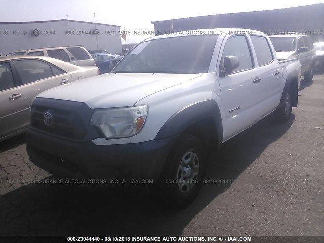 5TFJX4CN2DX034405 - 2013 TOYOTA TACOMA DOUBLE CAB WHITE photo 2