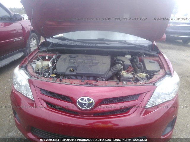 2T1BU4EE5DC940136 - 2013 TOYOTA COROLLA S/LE RED photo 10