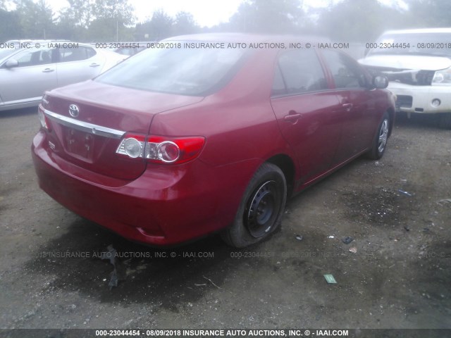 2T1BU4EE5DC940136 - 2013 TOYOTA COROLLA S/LE RED photo 4