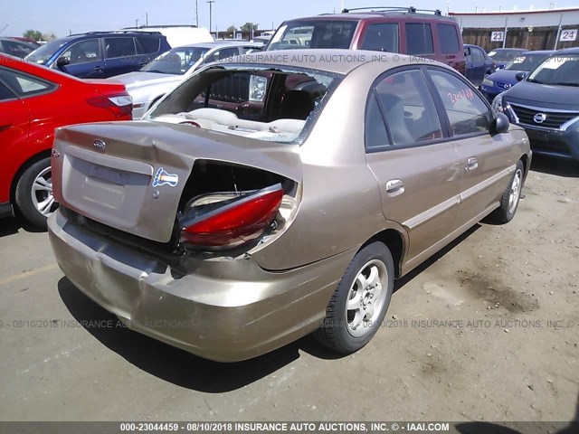 KNADC125956371943 - 2005 KIA RIO GOLD photo 4