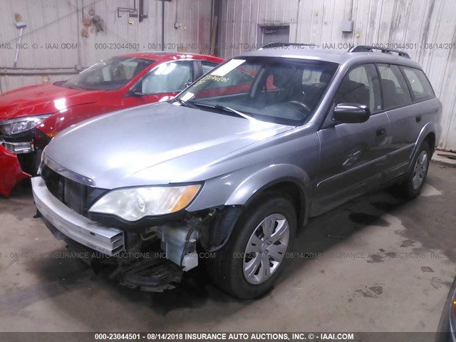 4S4BP60C187341701 - 2008 SUBARU OUTBACK SILVER photo 2