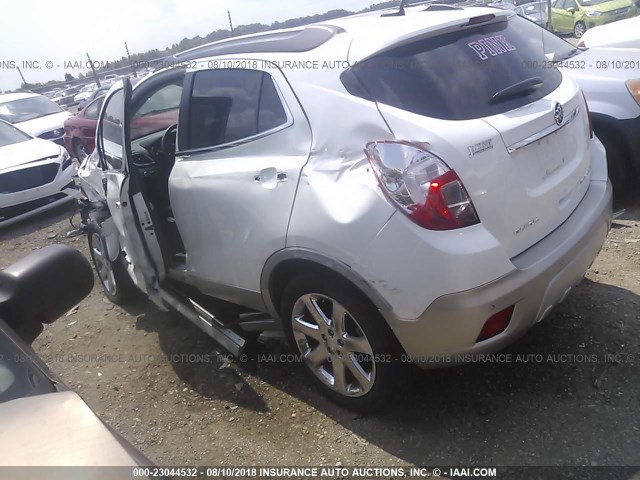 KL4CJDSBXEB766176 - 2014 BUICK ENCORE PREMIUM WHITE photo 3