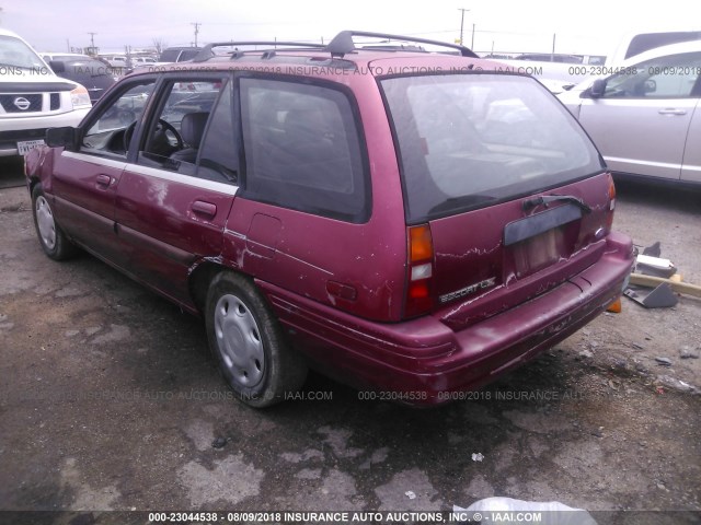 3FARP15J5RR152644 - 1994 FORD ESCORT LX/SPORT RED photo 3