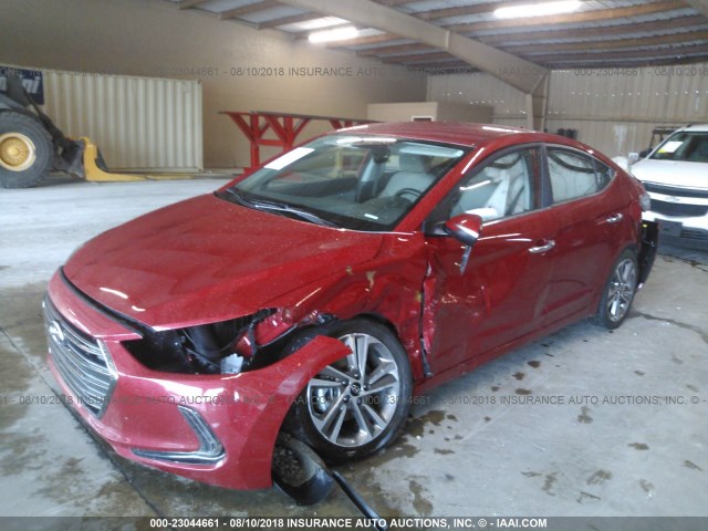 5NPD84LF2HH050513 - 2017 HYUNDAI ELANTRA SE/VALUE/LIMITED RED photo 2