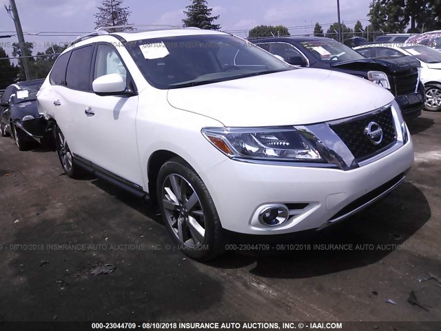 5N1AR2MM9FC605155 - 2015 NISSAN PATHFINDER S/SV/SL/PLATINUM WHITE photo 1