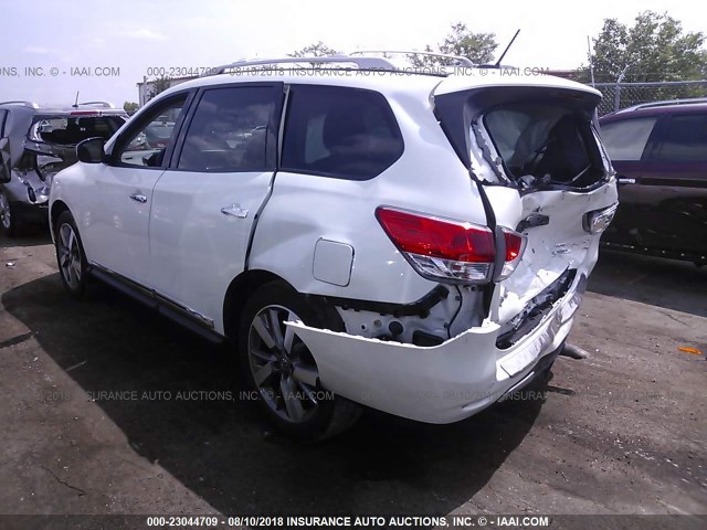 5N1AR2MM9FC605155 - 2015 NISSAN PATHFINDER S/SV/SL/PLATINUM WHITE photo 3