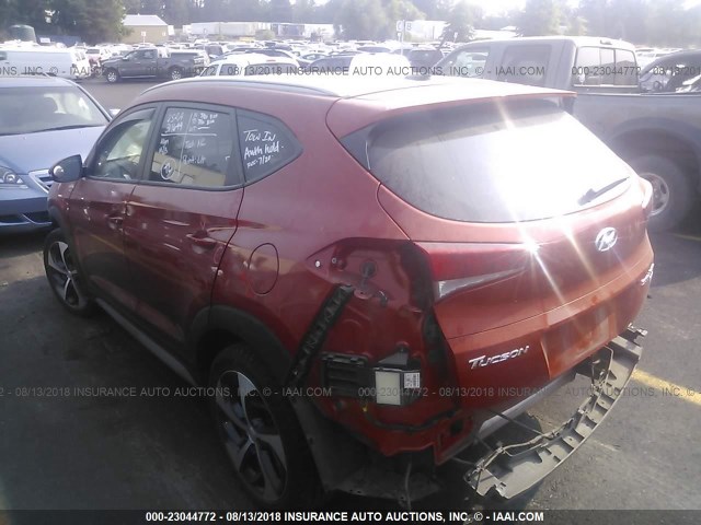 KM8J3CA23HU421255 - 2017 HYUNDAI TUCSON LIMITED/SPORT AND ECO/SE ORANGE photo 3